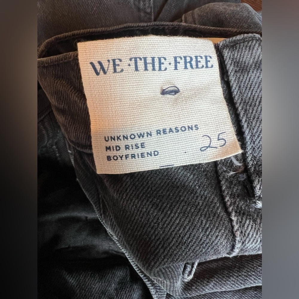 We The Free Free People Womens Jeans Unknown Reasons Moto Straight Boyfriend 25 - Picture 8 of 14